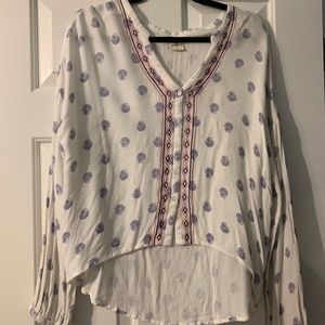 O'Neill Long Sleeve Casual Cropped Blouse